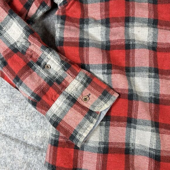 Grit Iron Workwear Fleece Lined Flannel Shirt Mens Large Button Up Jacket Plaid - Picture 9 of 9